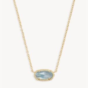 Kendra Scott Elisa Gold Pendant Necklace in Light Blue Illusion